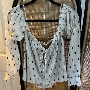 Stone cold Fox Silk Blouse